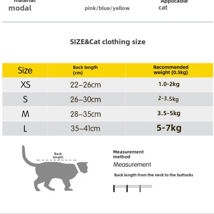 Traje de recuperación postoperatorio para gatos