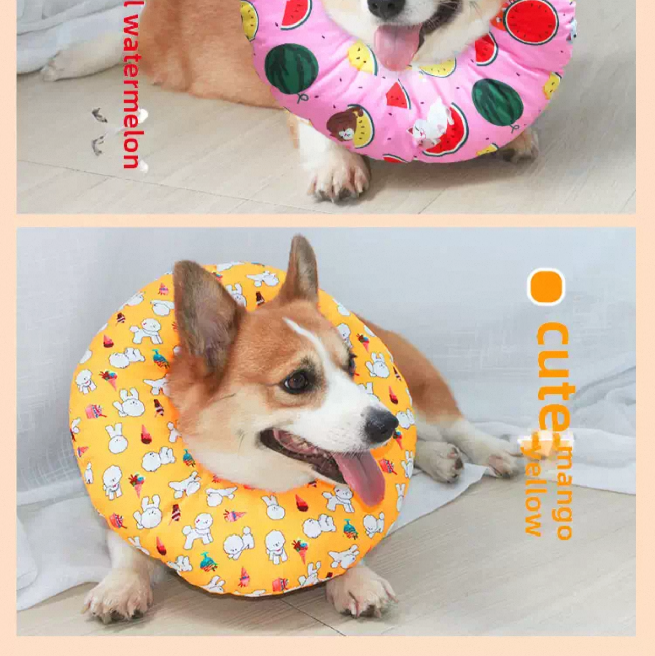 Cono isabelino para perros de peluche impermeable