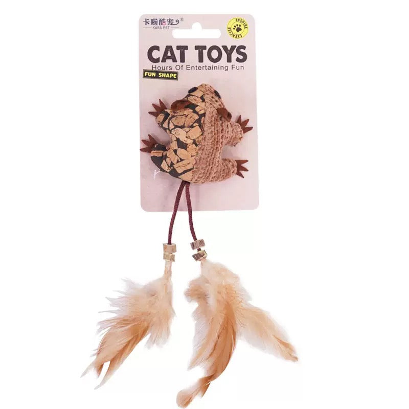 Juguete para gatos forma animales con plumas y olor a catnip