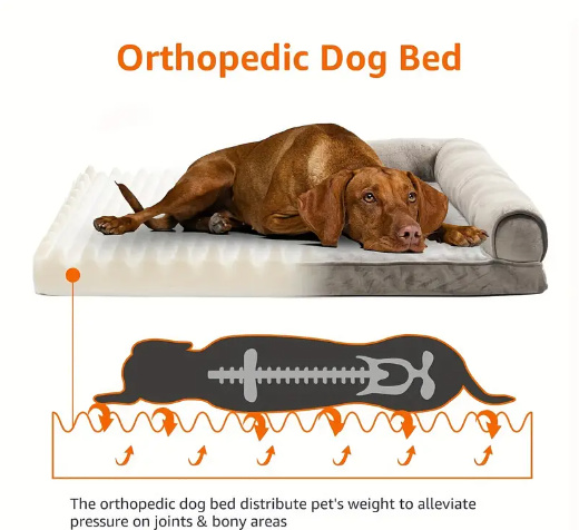 Cama ortopédica estilo C para perros grandes