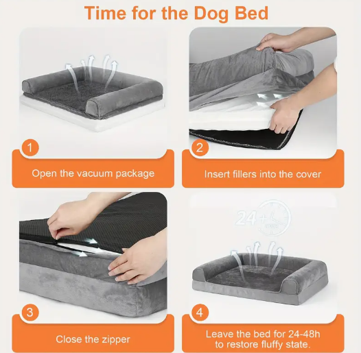 Cama ortopédica estilo C para perros grandes