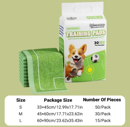 Pads verde para perros modelo chancha de futbol (Dos tamaños)