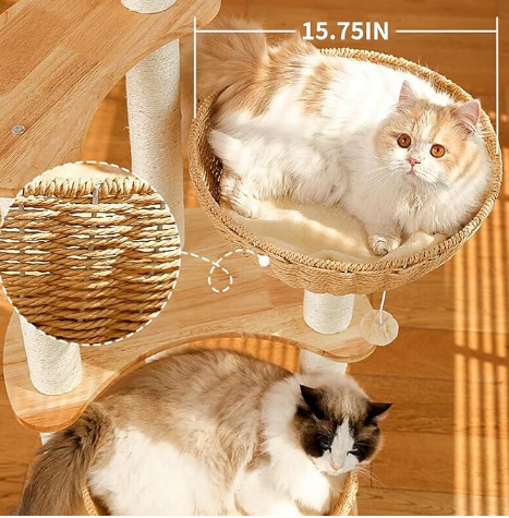 Torre para gatos elegante de 135cm de alto