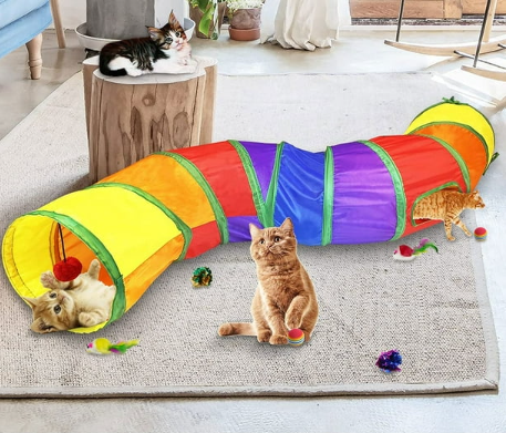 Túnel arcoíris para gatos