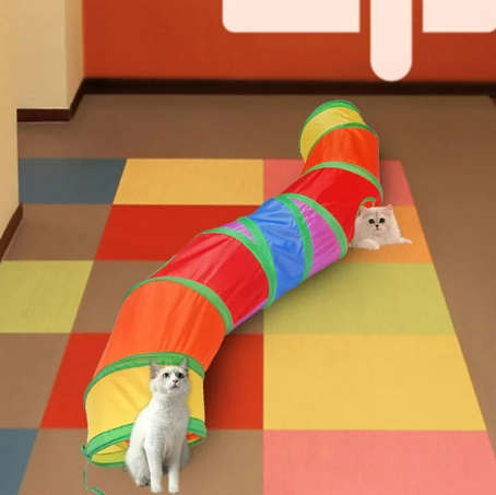 Túnel arcoíris para gatos