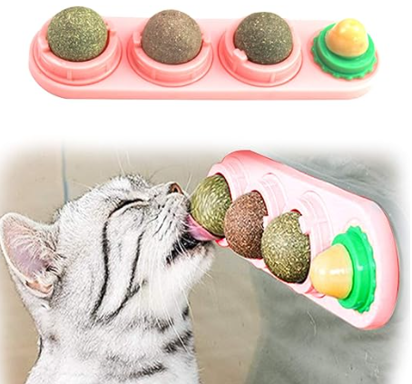 Catnip de 4 piezas adherible a pared y muebles para gatos