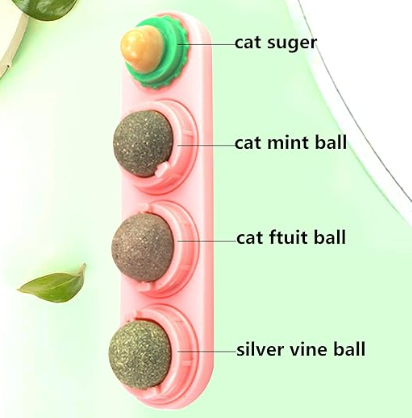 Catnip de 4 piezas adherible a pared y muebles para gatos