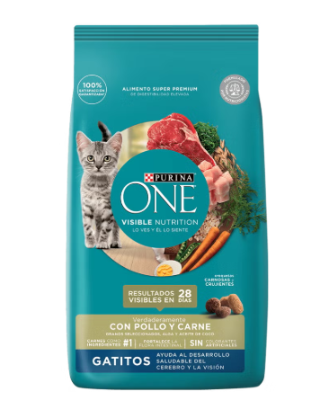 Comida para gatos Purina: Purina One con Pollo y Carne 500gr