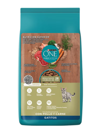 Comida para gatos Purina: Purina One con Pollo y Carne 500gr