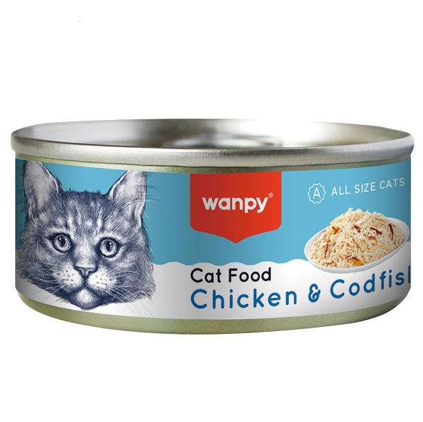 Comida húmeda para Gato Wanpy: Trozos de Pollo, Latas 95gr (5 Sabores)