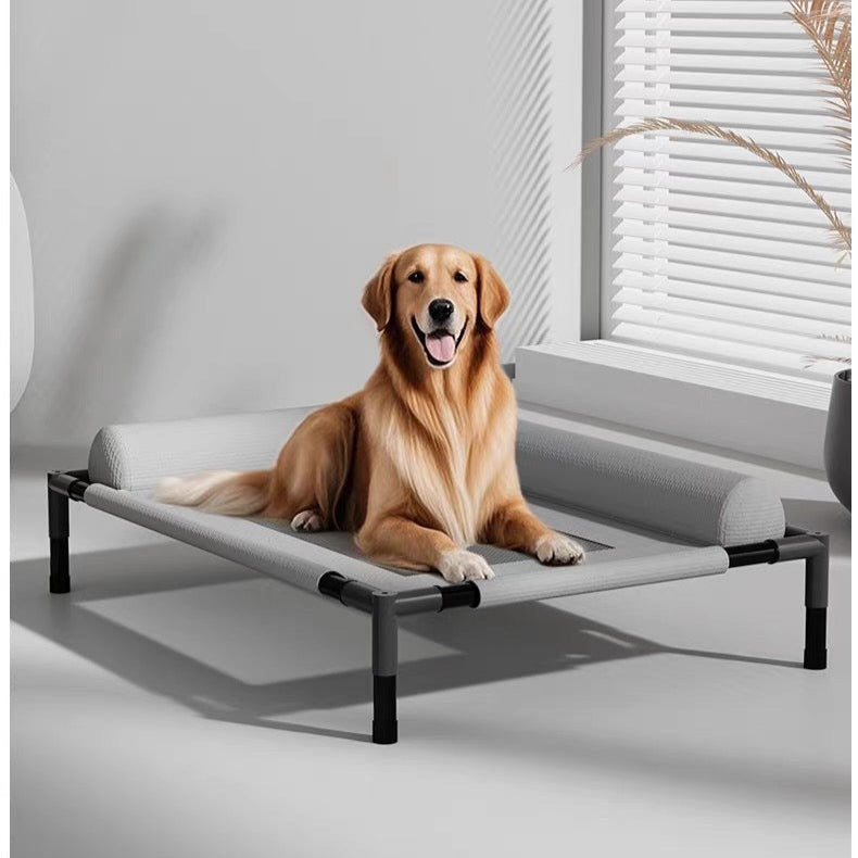 Cama elevada con cabezal cómodo para perros