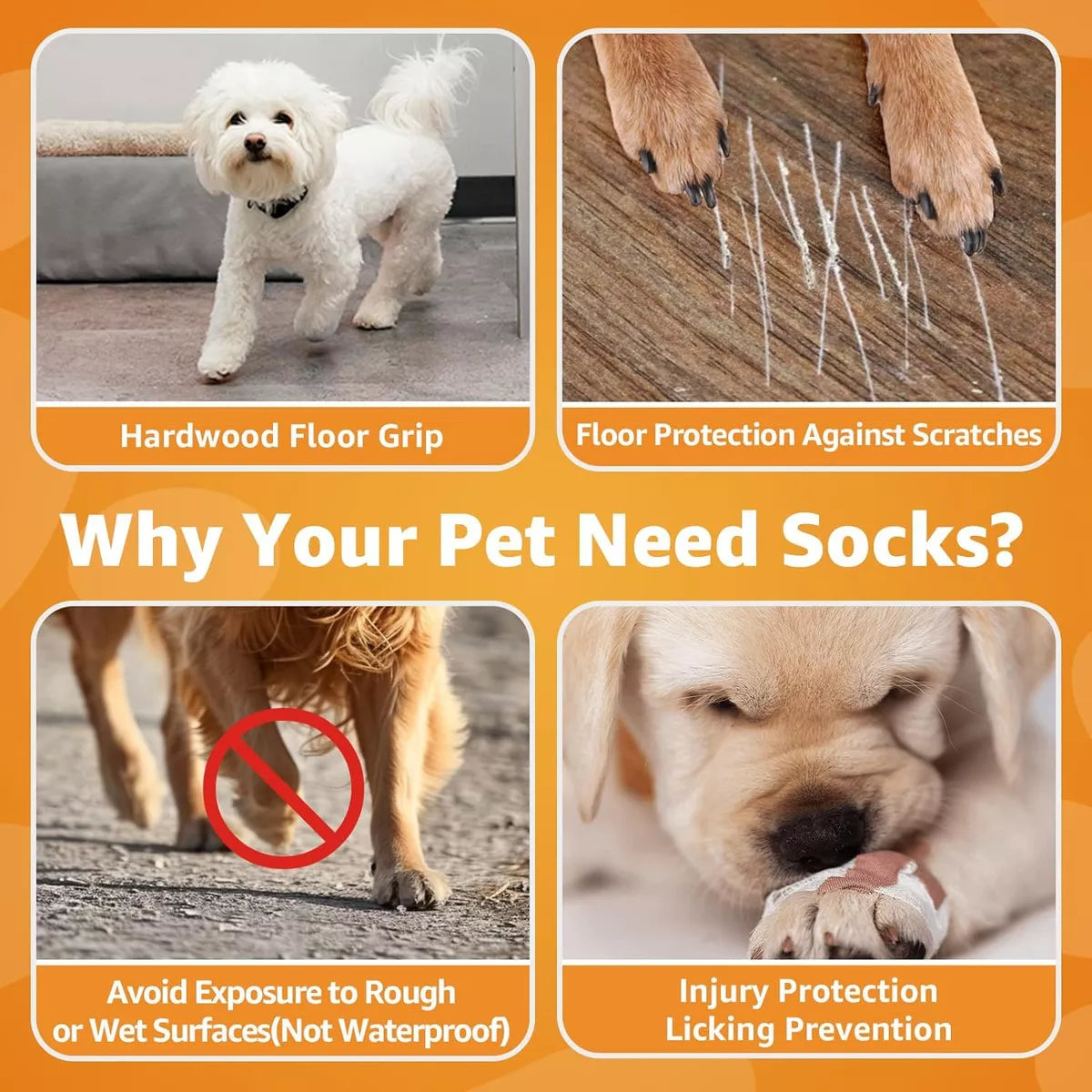 Calcetines antideslizantes para perros medianos y grandes