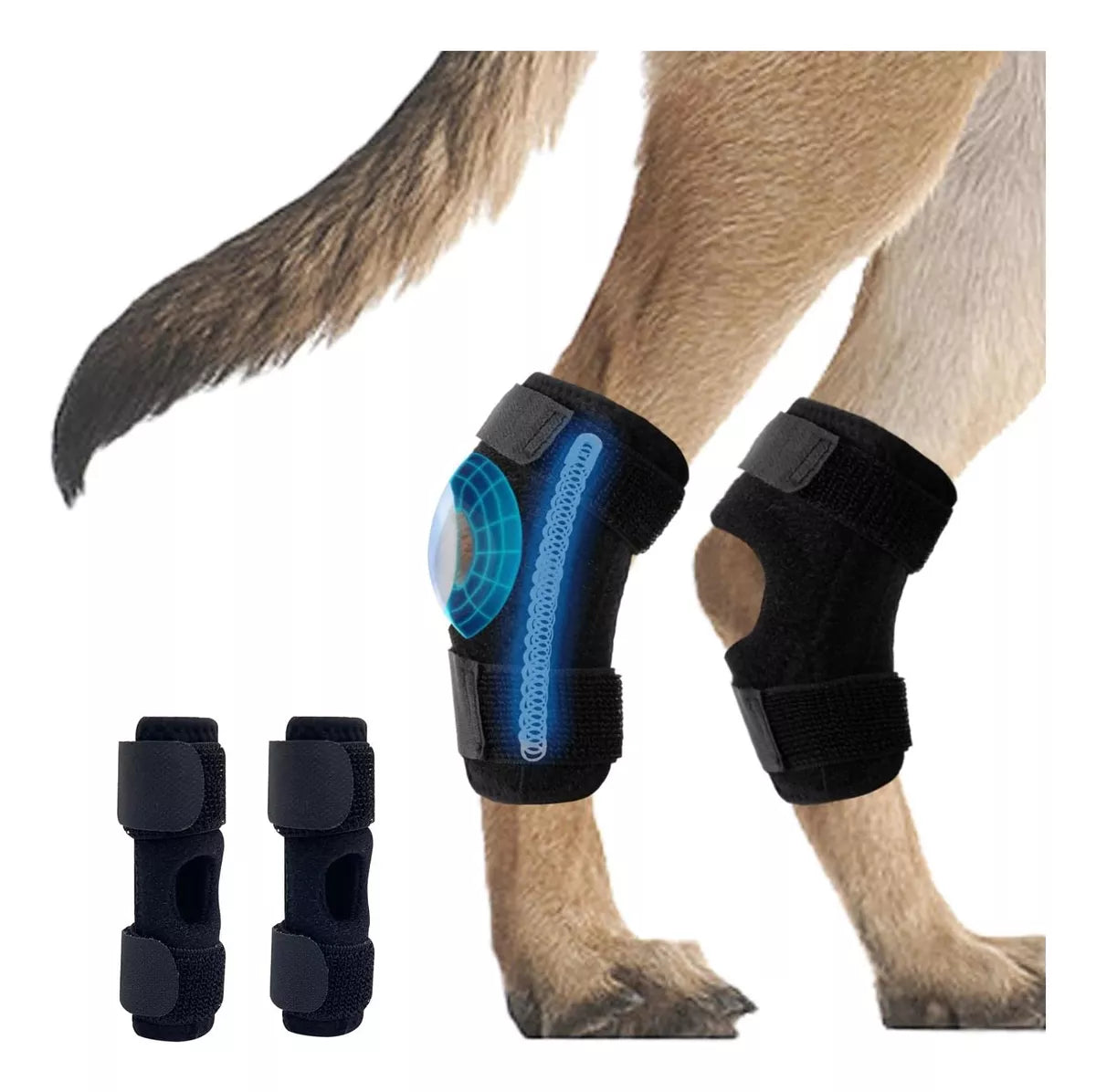 Soporte corto para pierna trasera para perro (Paquete de 2un)