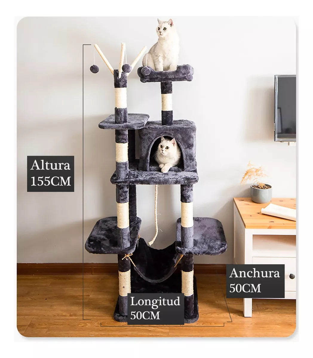 Torre mediana para gatos 155cm de altura
