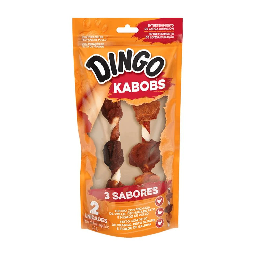 Snack para Perro Dingo: Kabobs, 3 sabores 32g (2 unidades)