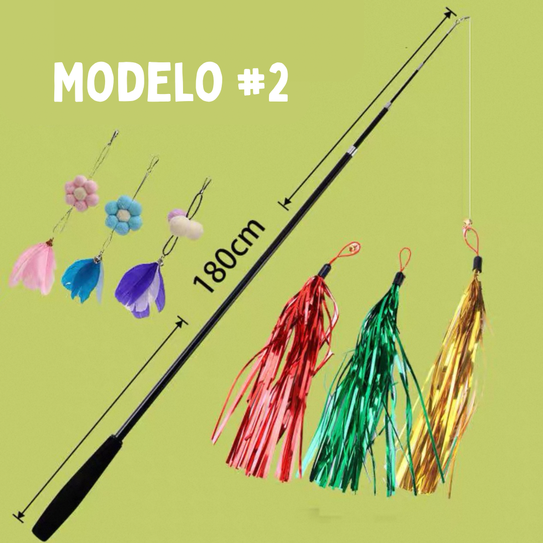 Cañita para gatos retráctil 180cm de largo