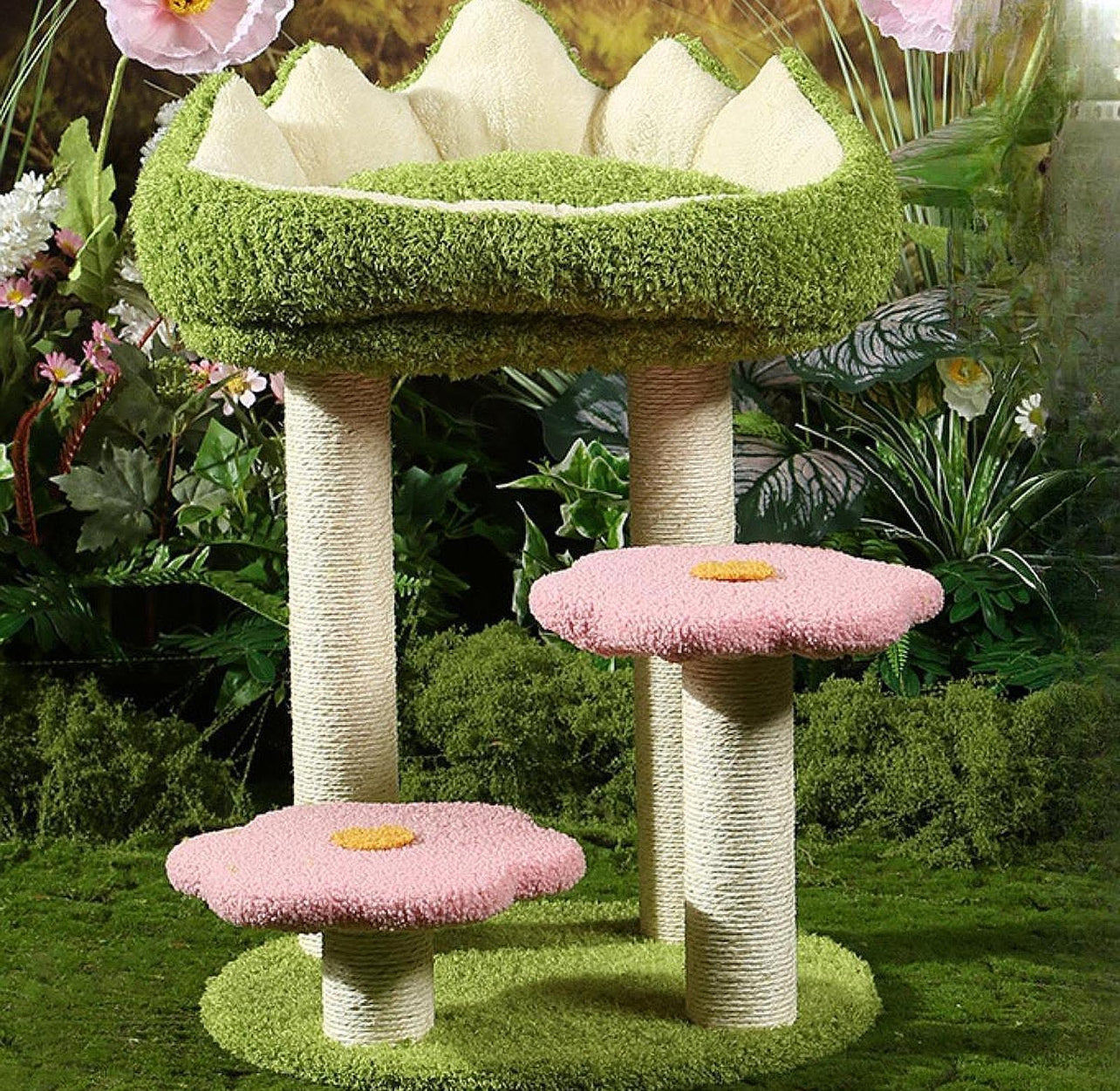 Torre para gatos 63cm alto estilo flor