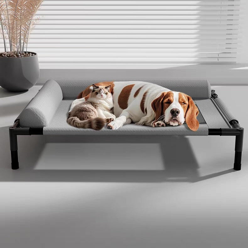 Cama elevada con cabezal cómodo para perros