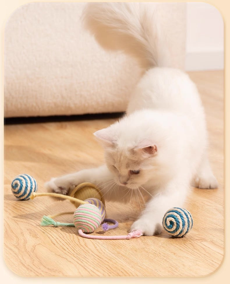 Pelotas de cuerda para gatos