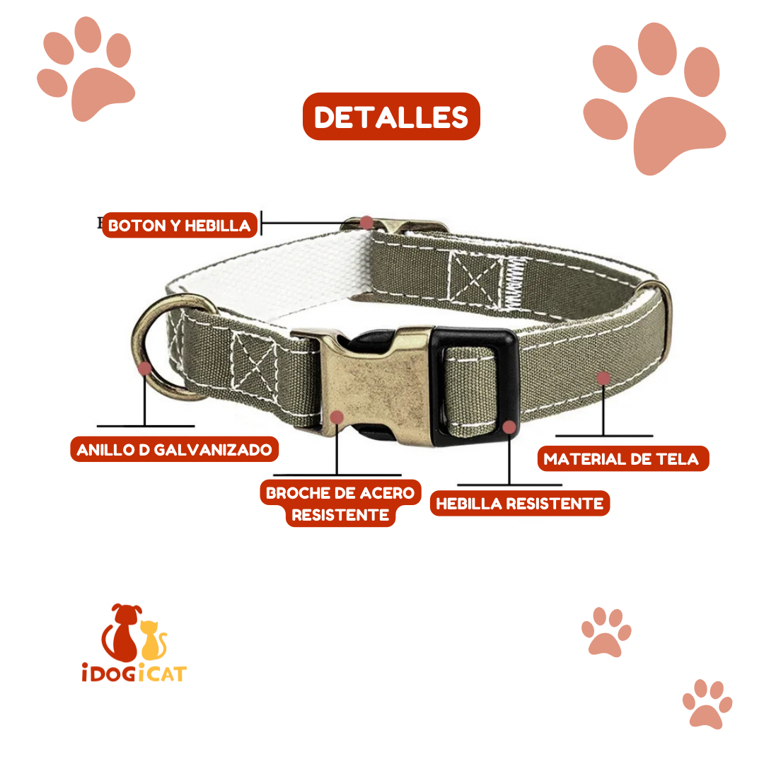 Collar de tela con correa