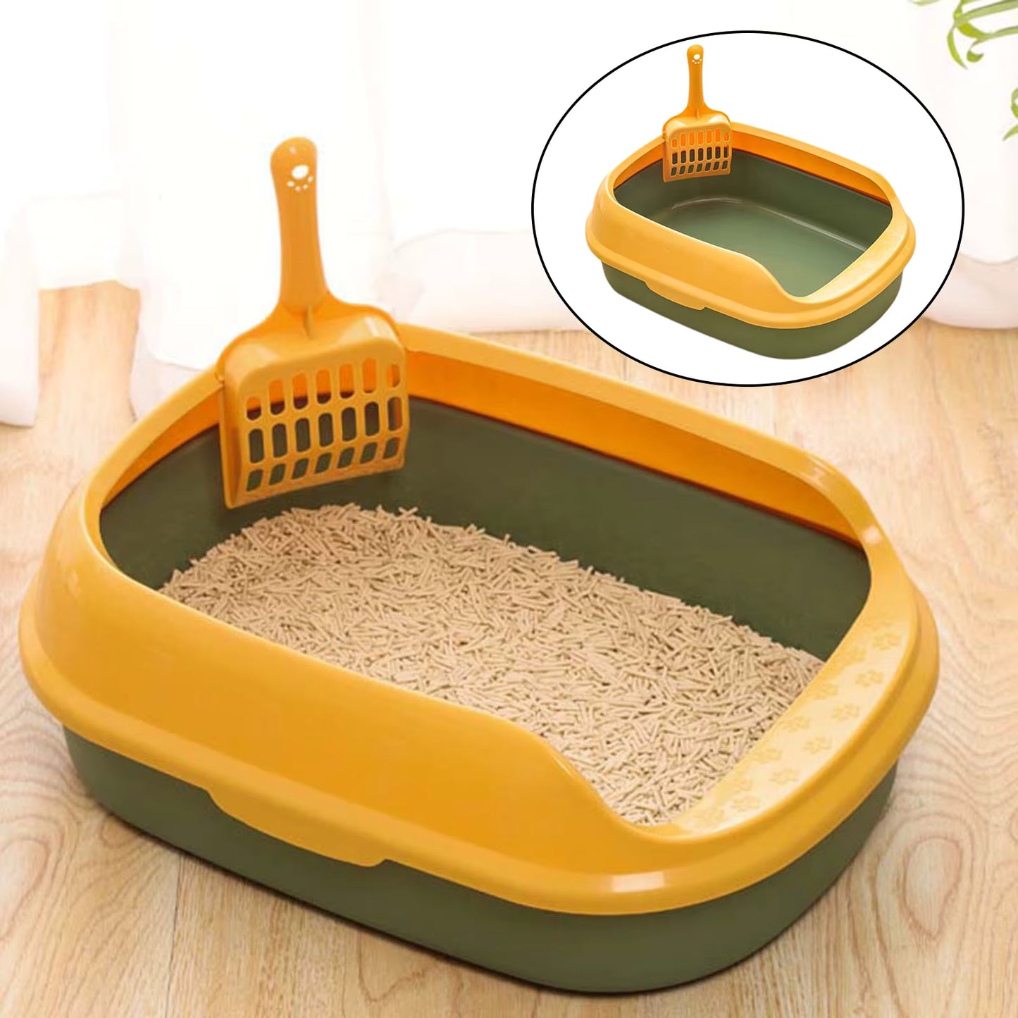 Arenero abierto para gatos bebés sencillo 40*29*13.5cm