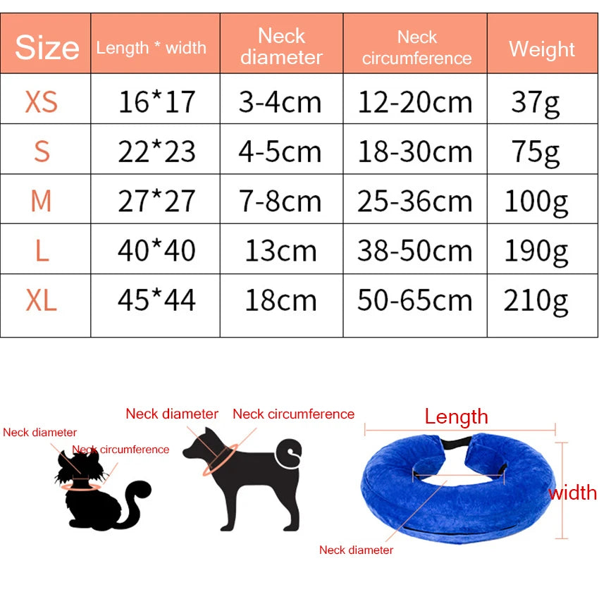 Collar inflable isabelino para mascotas grandes
