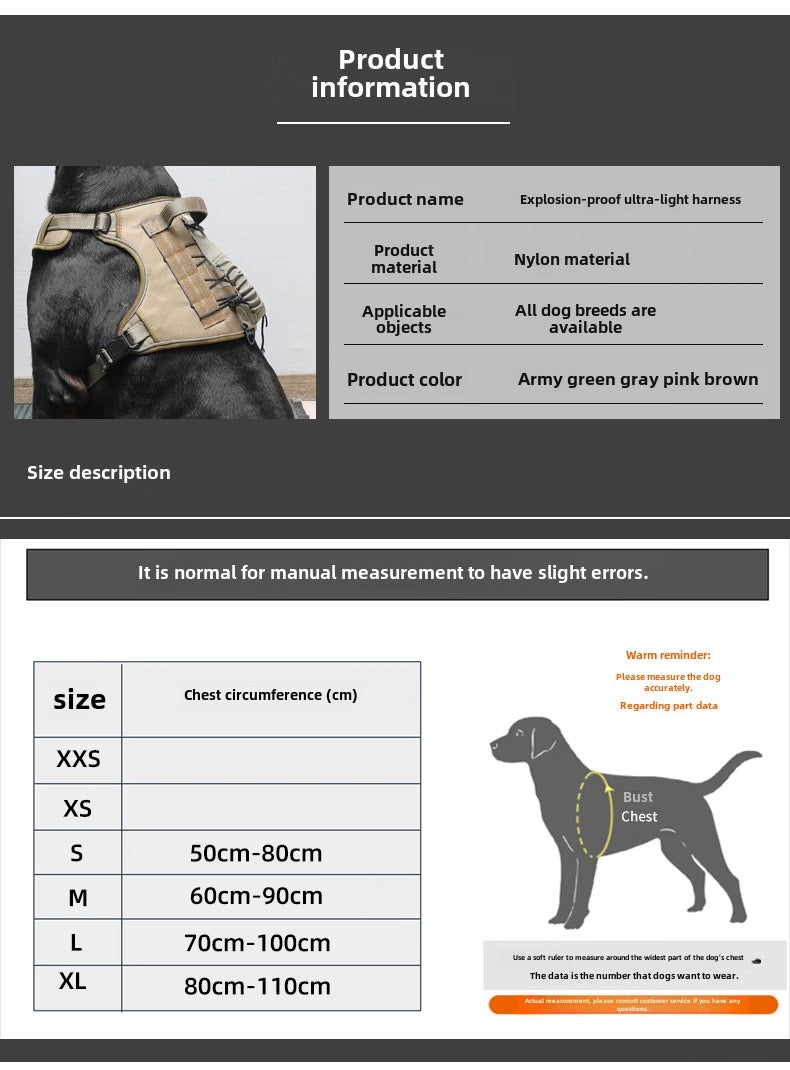 Pechera táctica para perros medianos y grandes