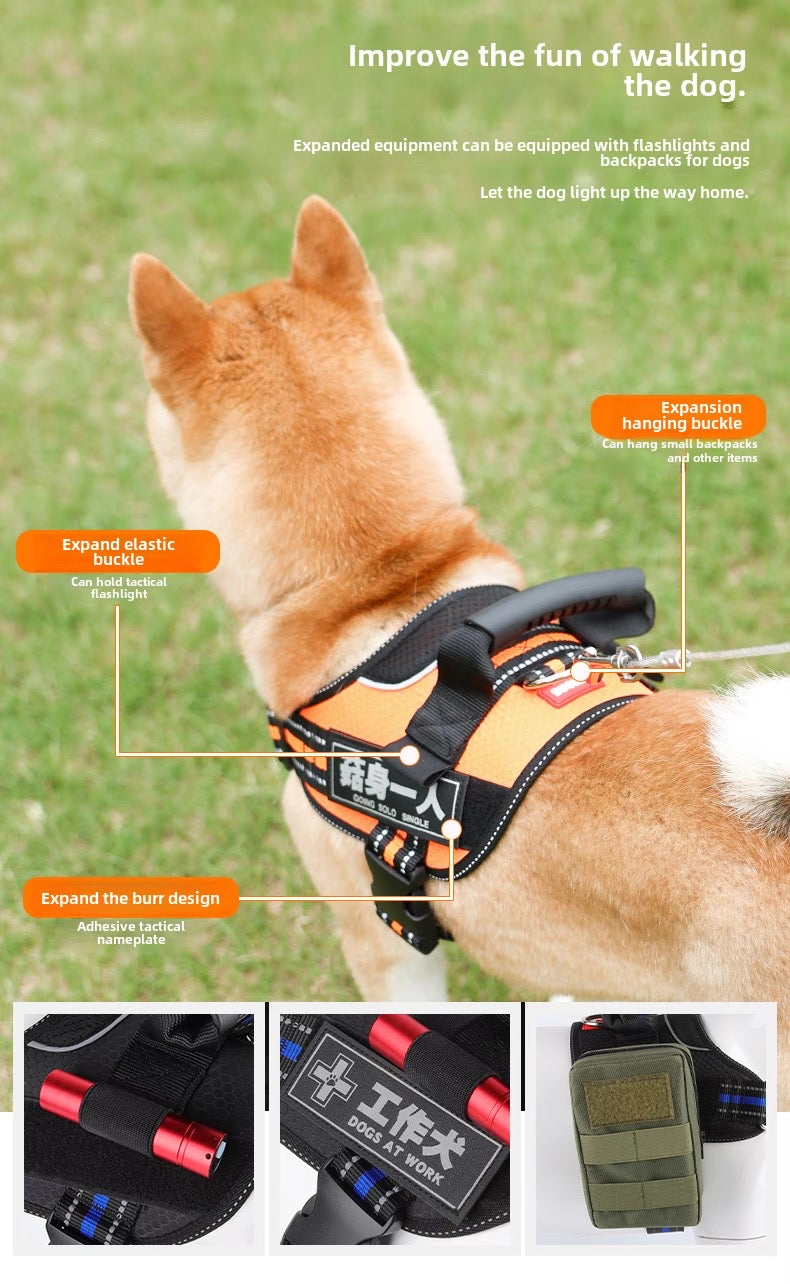 Pechera con correa anti jalones para perros