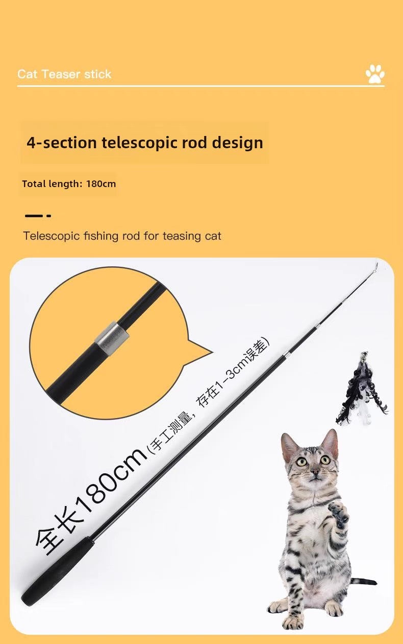 Cañita para gatos retráctil 180cm de largo