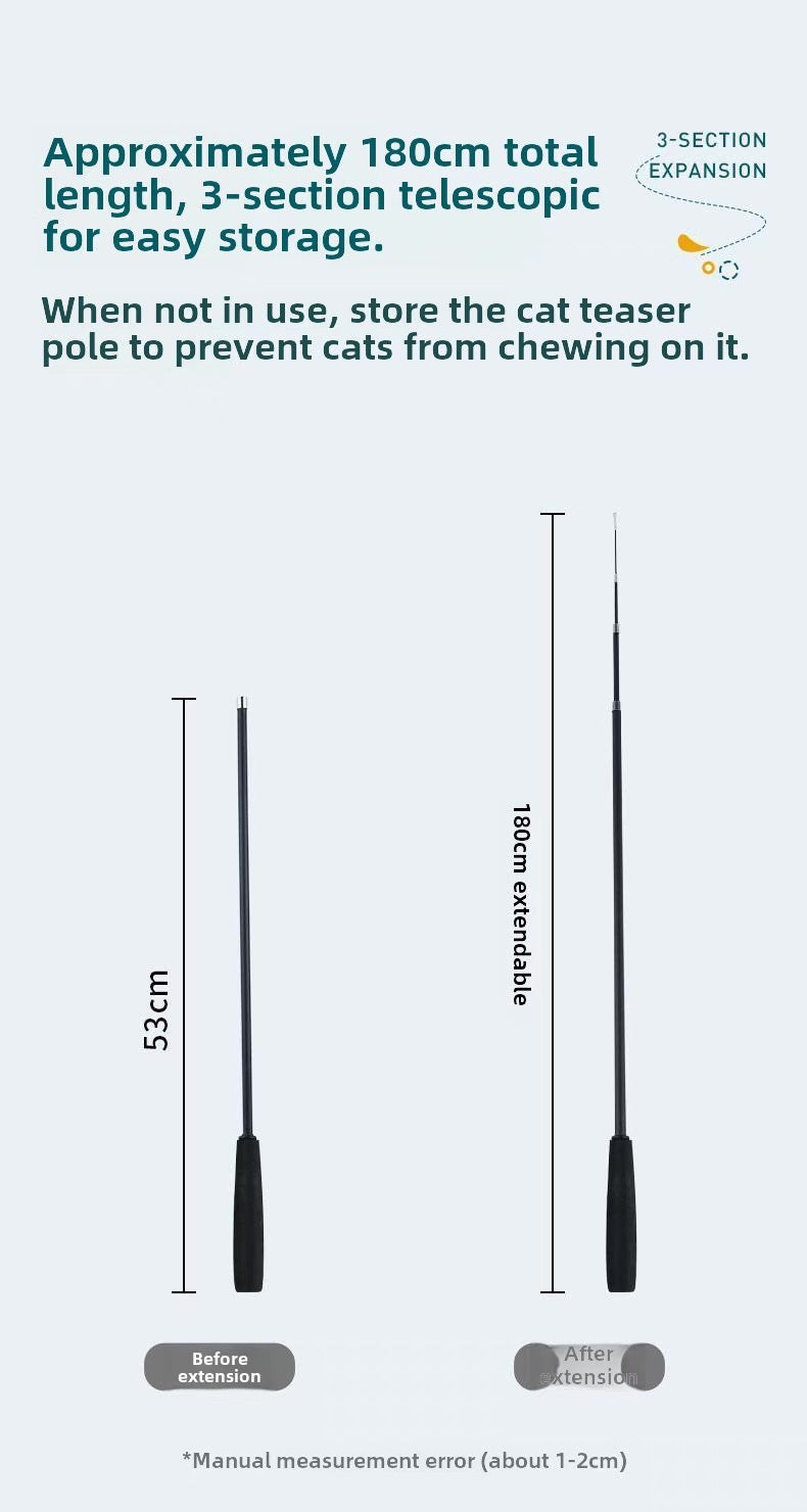 Cañita para gatos retráctil 180cm de largo