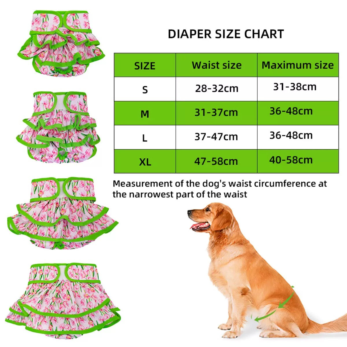 Pañal para hembra de tela para mascotas