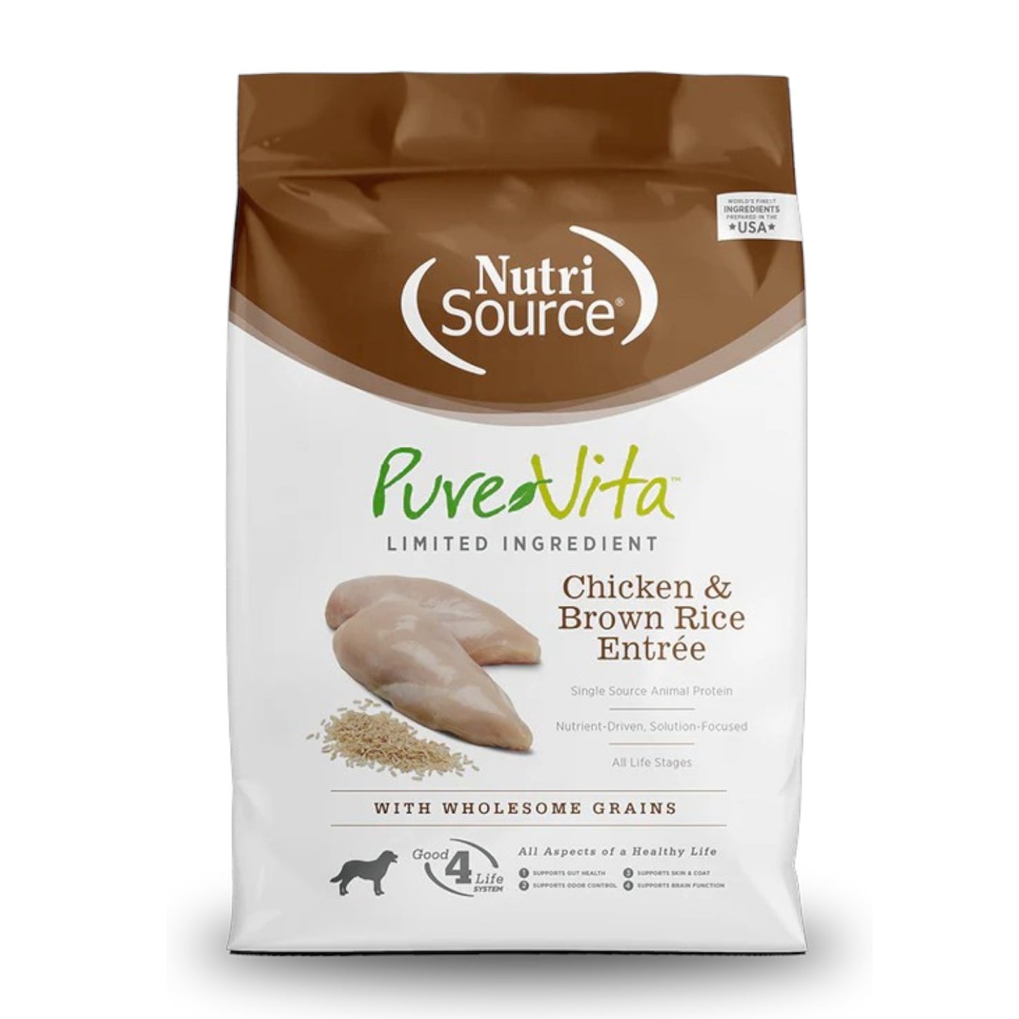 Comida para perro Nutri Source: Pure Vita Pollo y arroz integral 1.8kg