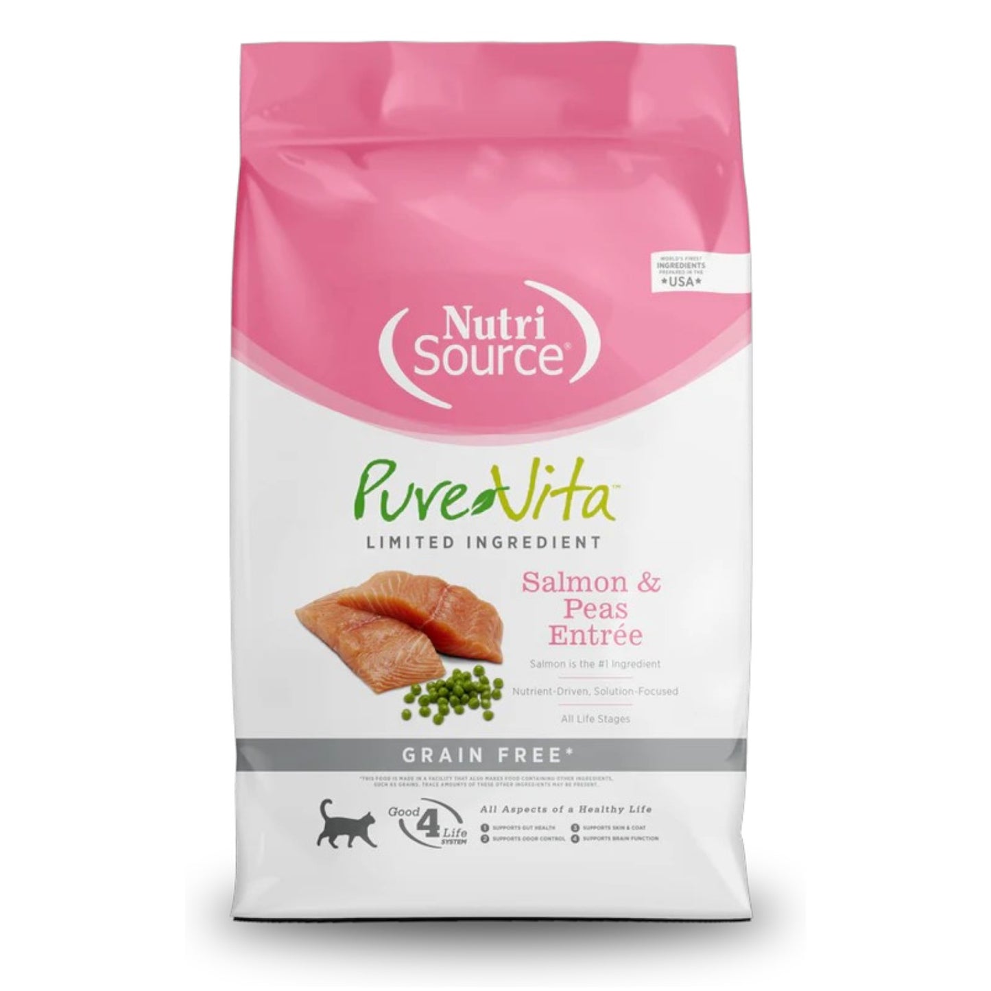 Comida para Gato Nutri Source: Pure Vita, Salmón y Guisantes sin Cereales 1.8kg
