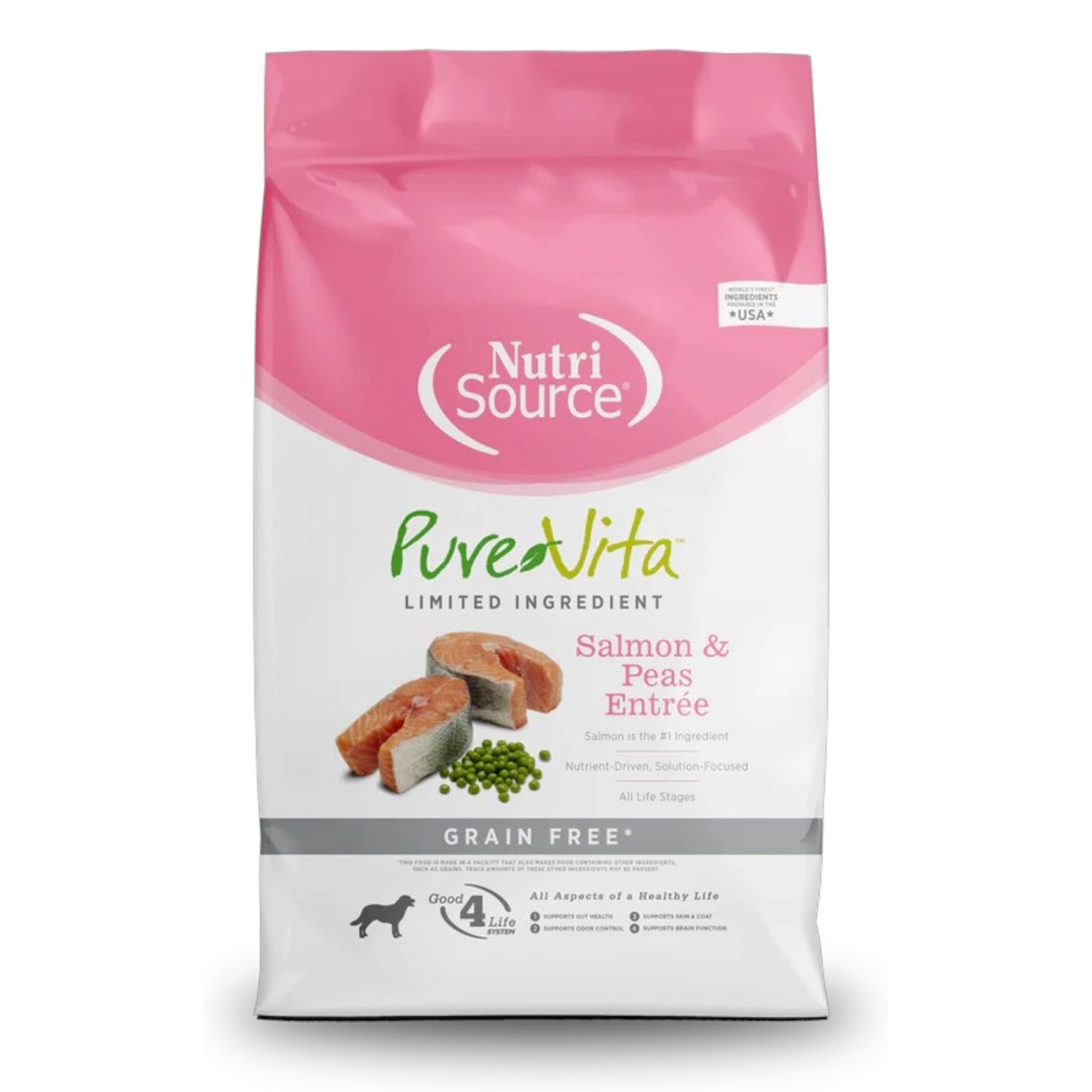 Comida para Perro Nutri Source: Pure Vita, Salmón & Guisantes 1.8-5.4kg