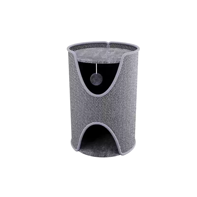 Cama y rascador para gatos gris