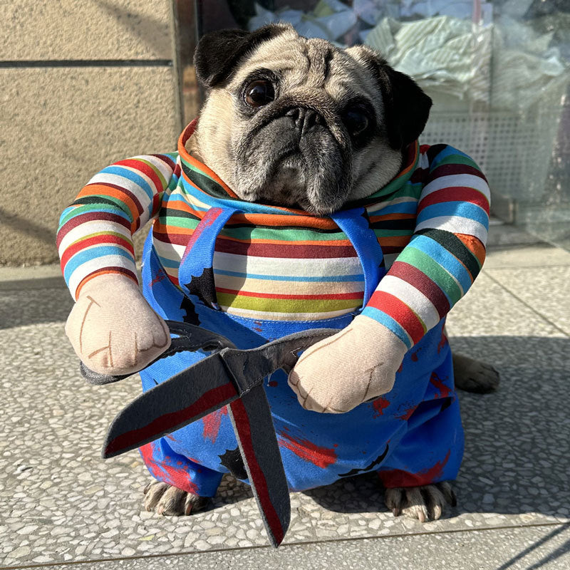 Disfraz de Halloween Chucky con tijeras de peluche