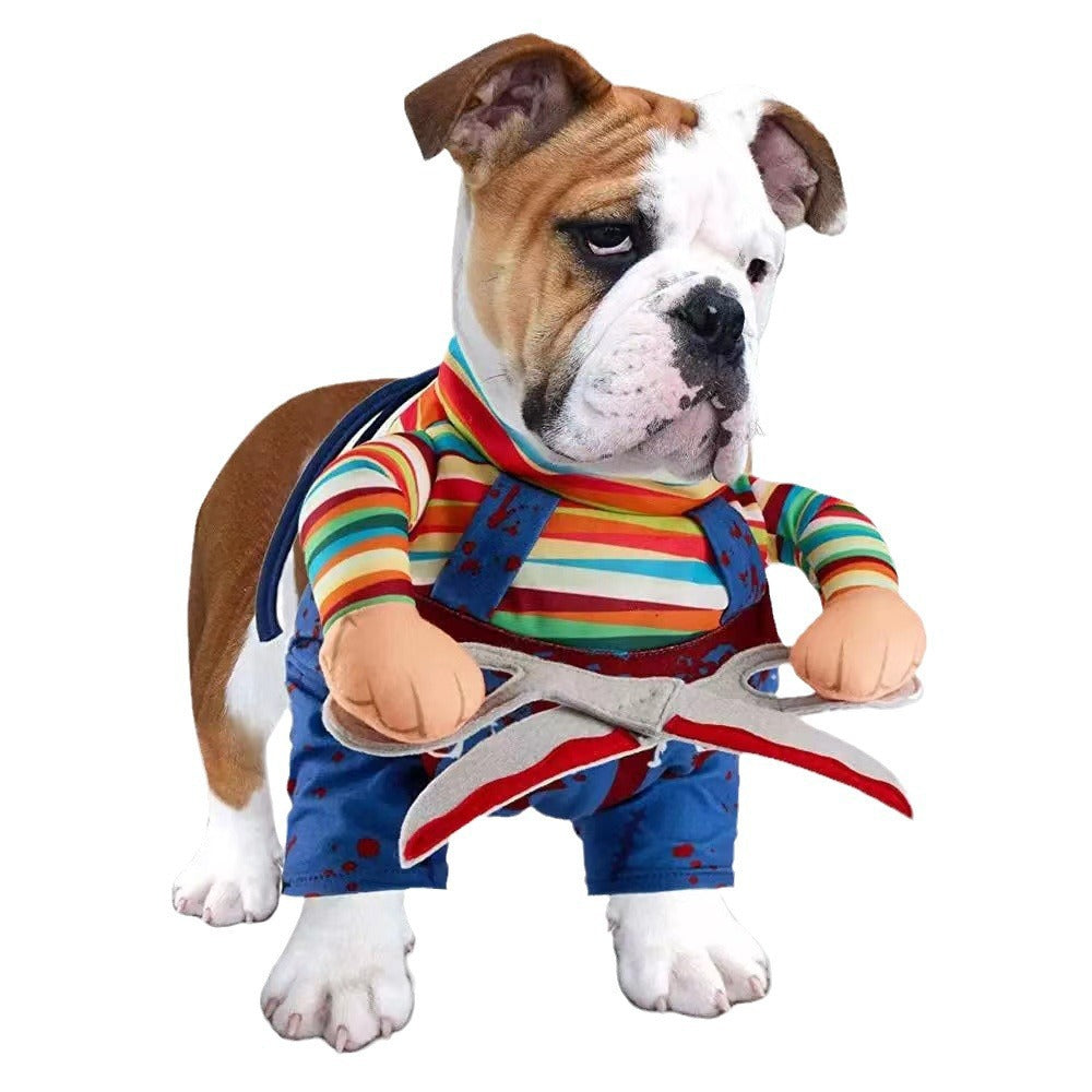 Disfraz de Halloween Chucky con tijeras de peluche