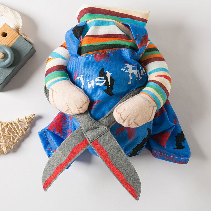 Disfraz de Halloween Chucky con tijeras de peluche
