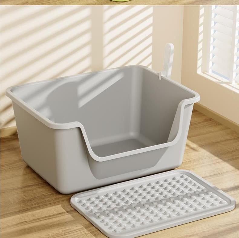 Arenero abierto para gatos con bandeja recogedora