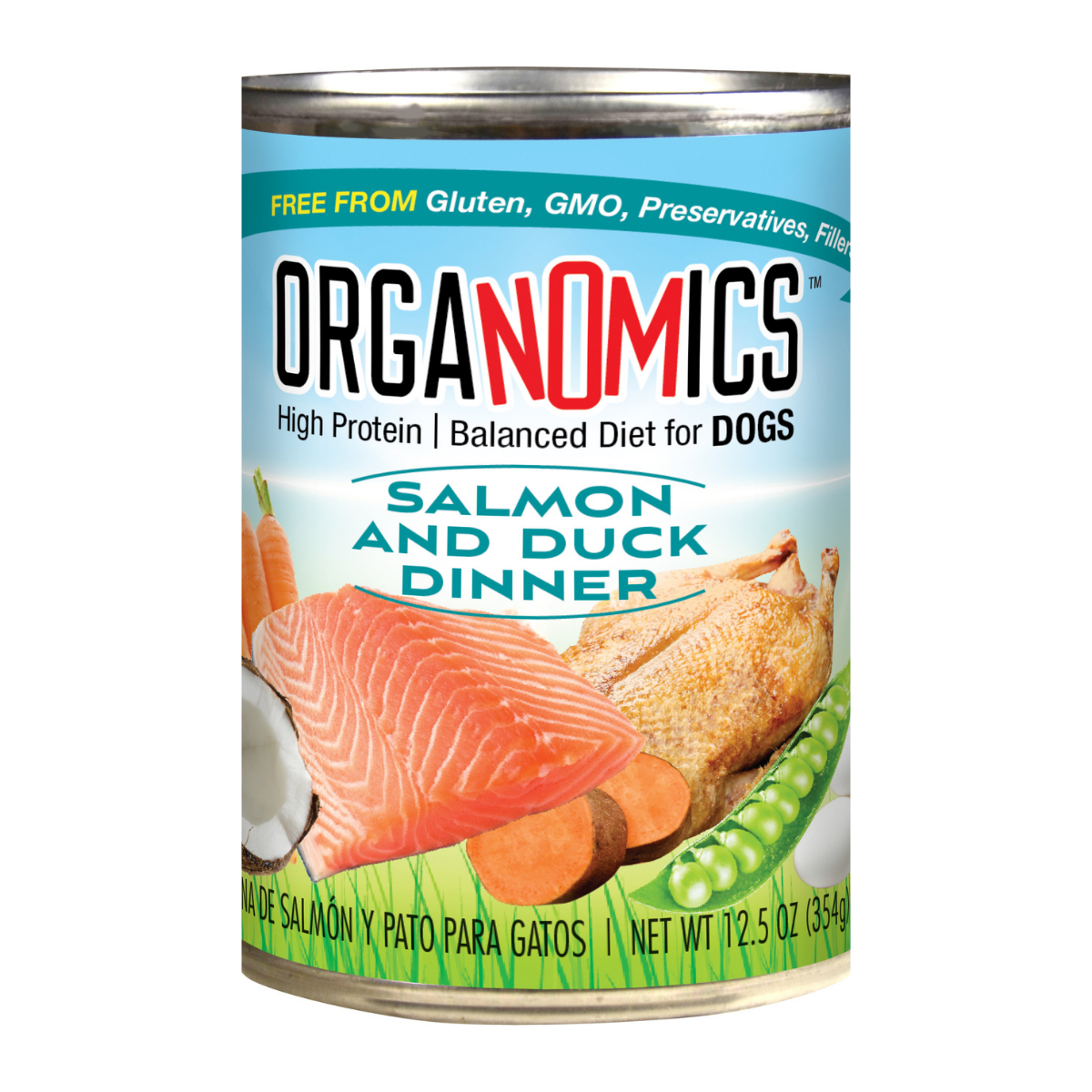 Comida Húmeda para Perro Organomics: Salmón y Pato 354gr