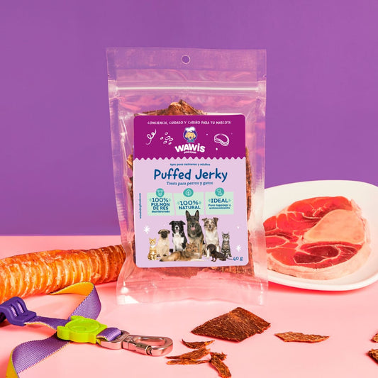 Snacks para Perro Wawis Dog Food: Puffed Jerky 50g