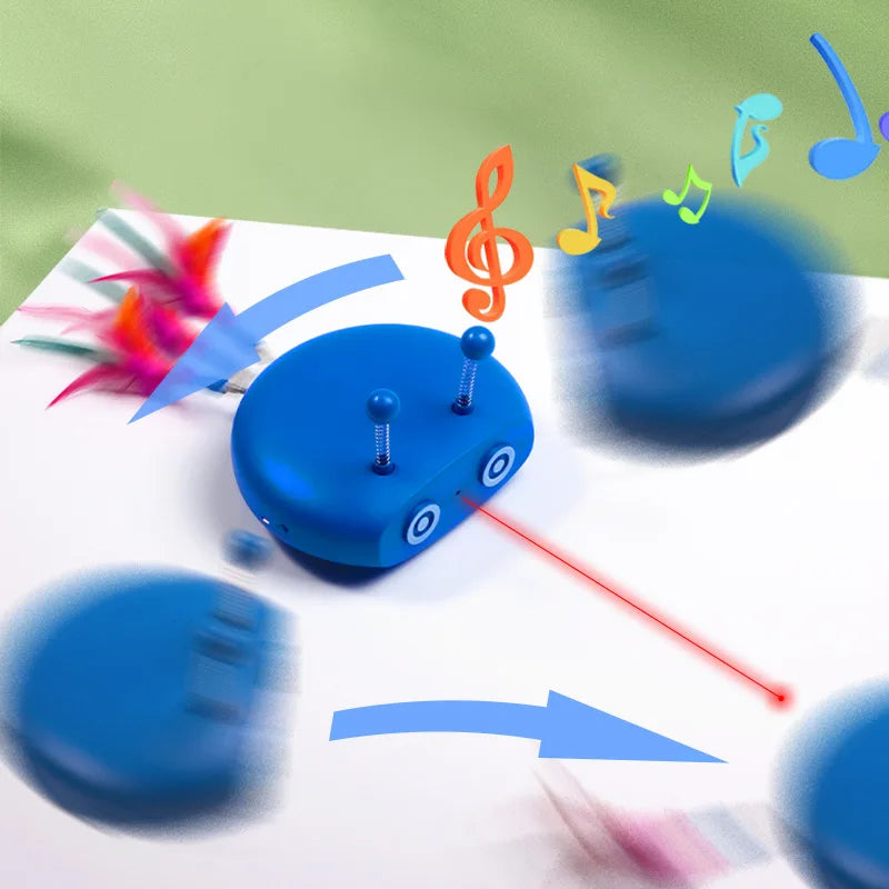 Robot eléctrico interactivo con pluma automática para gatos