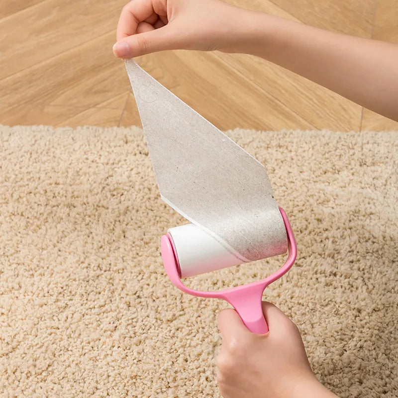 Juego de rodillo con papel adhesivo para eliminar pelusas (Tres rollos)