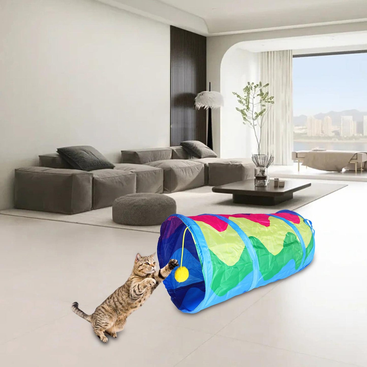 Túnel para gato con 2 salidas