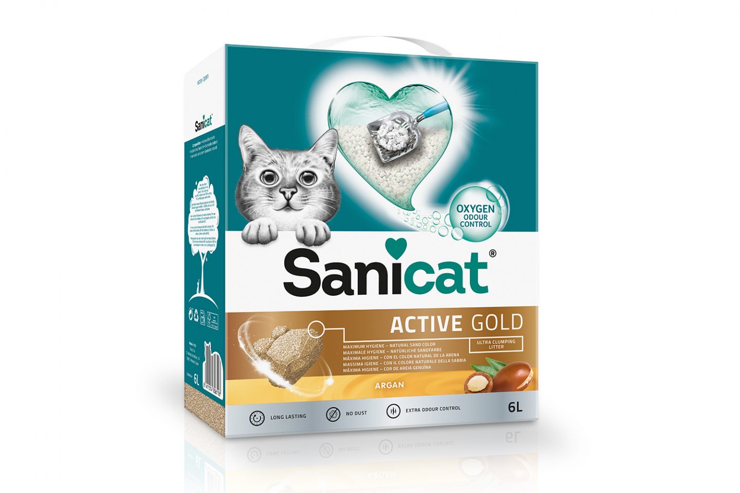 Arena para gatos Sanicat Active Gold Aroma aceite de argán