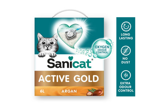 Arena para gatos Sanicat Active Gold Aroma aceite de argán