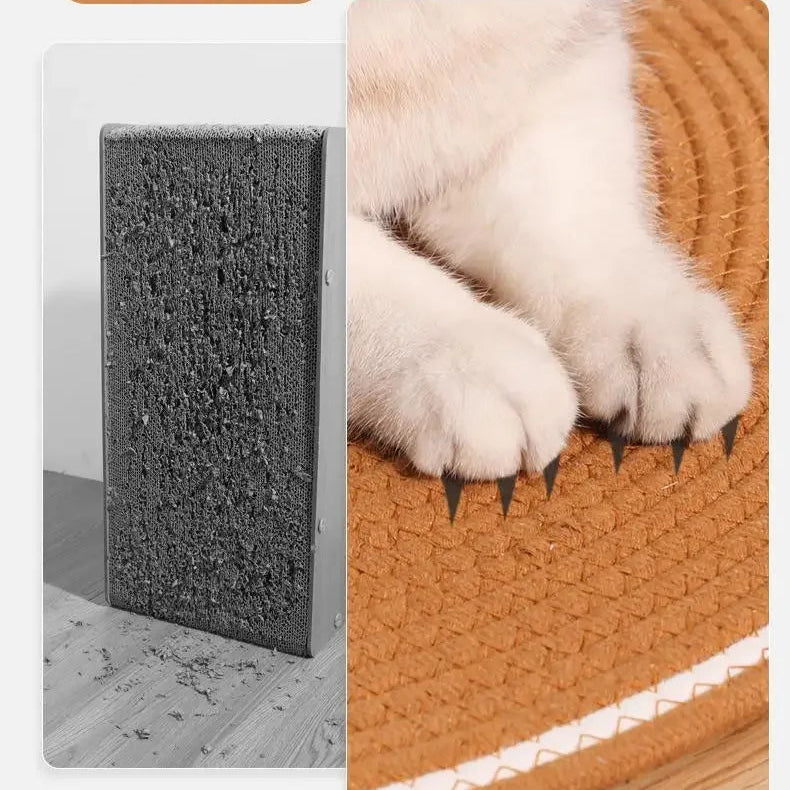 Tapete rascador con forma de gato