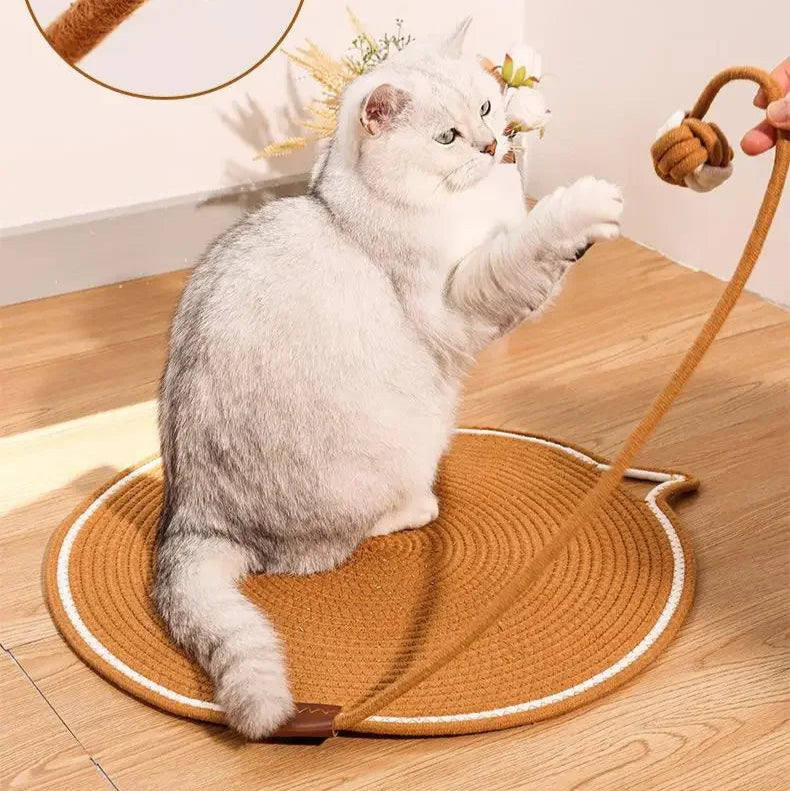 Tapete rascador con forma de gato