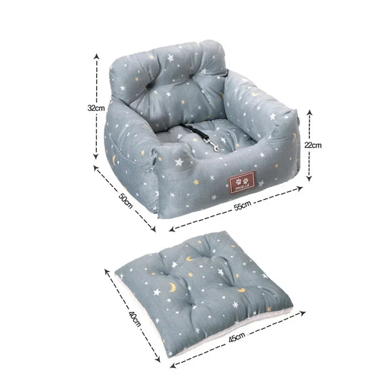 Asiento de auto estilo cama para mascotas