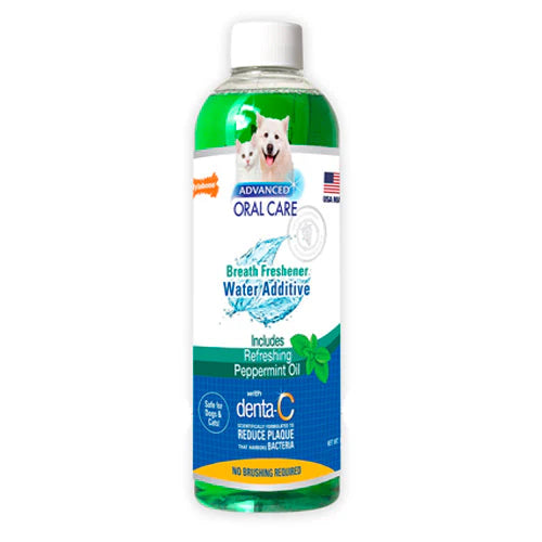 Nylabone Adanced: Aditivo dental para perros, removedor de placa bacteriana, con aceite de menta 16 OZ